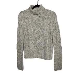 Y2K Moda Inter Chunky Cable Knit Wool Turtleneck Fisherman Sweater M Rory Vtg